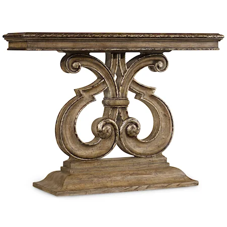 Traditional Console Table with Shapely Pedestal Base