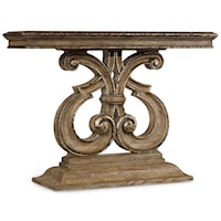 Traditional Console Table with Shapely Pedestal Base