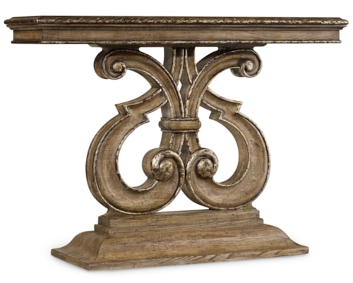 Traditional Console Table with Shapely Pedestal Base