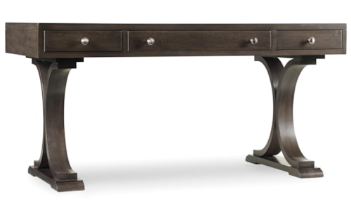 Transitional 3 -Drawer Writing Desk with Shaped Pedestals