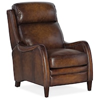 Transitional Leather Manual Push Back Recliner