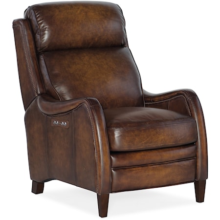 Leather Power Recliner with Power Headrest