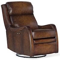 Transitional Leather Power Swivel Glider Recliner