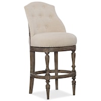Kacey Traditional Deconstructed Swivel Barstool