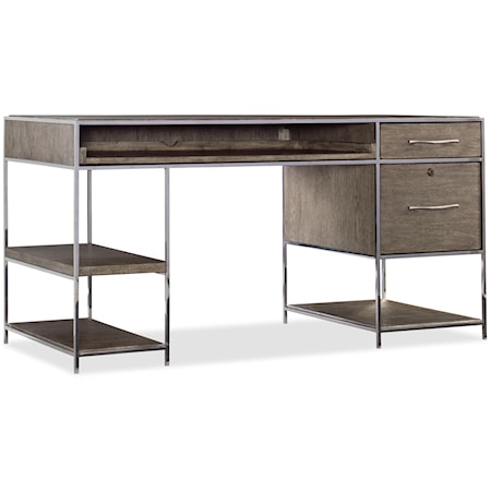 Contemporary Writing Desk with Locking File Drawer
