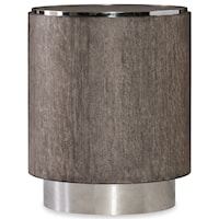 Contemporary Round End Table with Stainless Steel Base