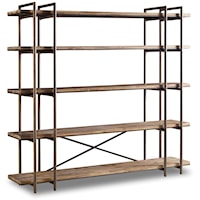 Contemporary Bookcase/Entertainment Console with 5 Shelves