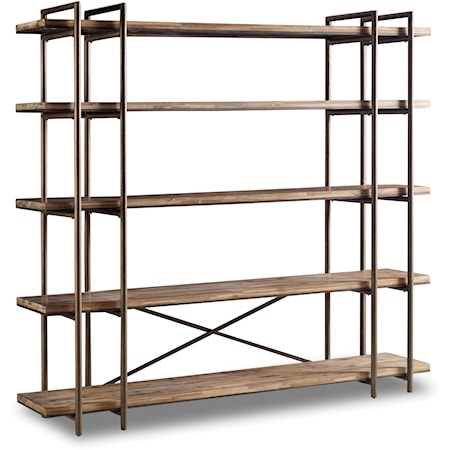 Contemporary Bookcase/Entertainment Console with 5 Shelves