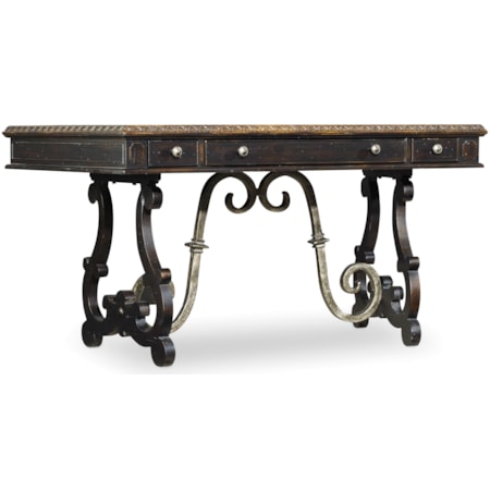 Writing Desk with Bonded Leather Writing Surface