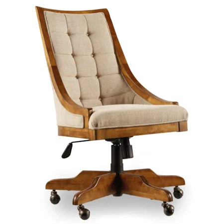 Tilt Swivel Sling Back Office Chair with Armani Linen Seat