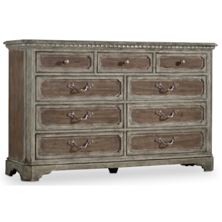 Dresser with 9 Dovetail Dressers