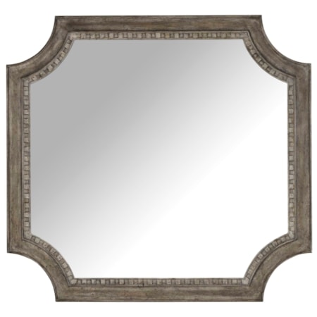 Shaped Mirror with Wood Frame