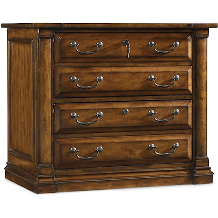 Traditional 4-Drawer Lateral File with Two Locking Drawers