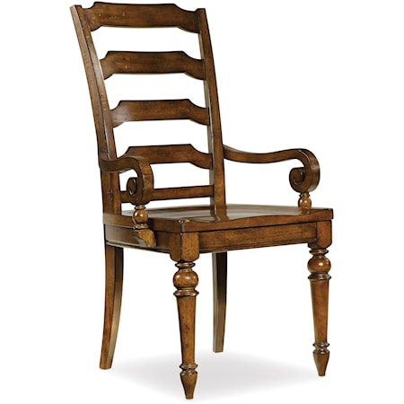 Traditional Ladderback Dining Arm Chair