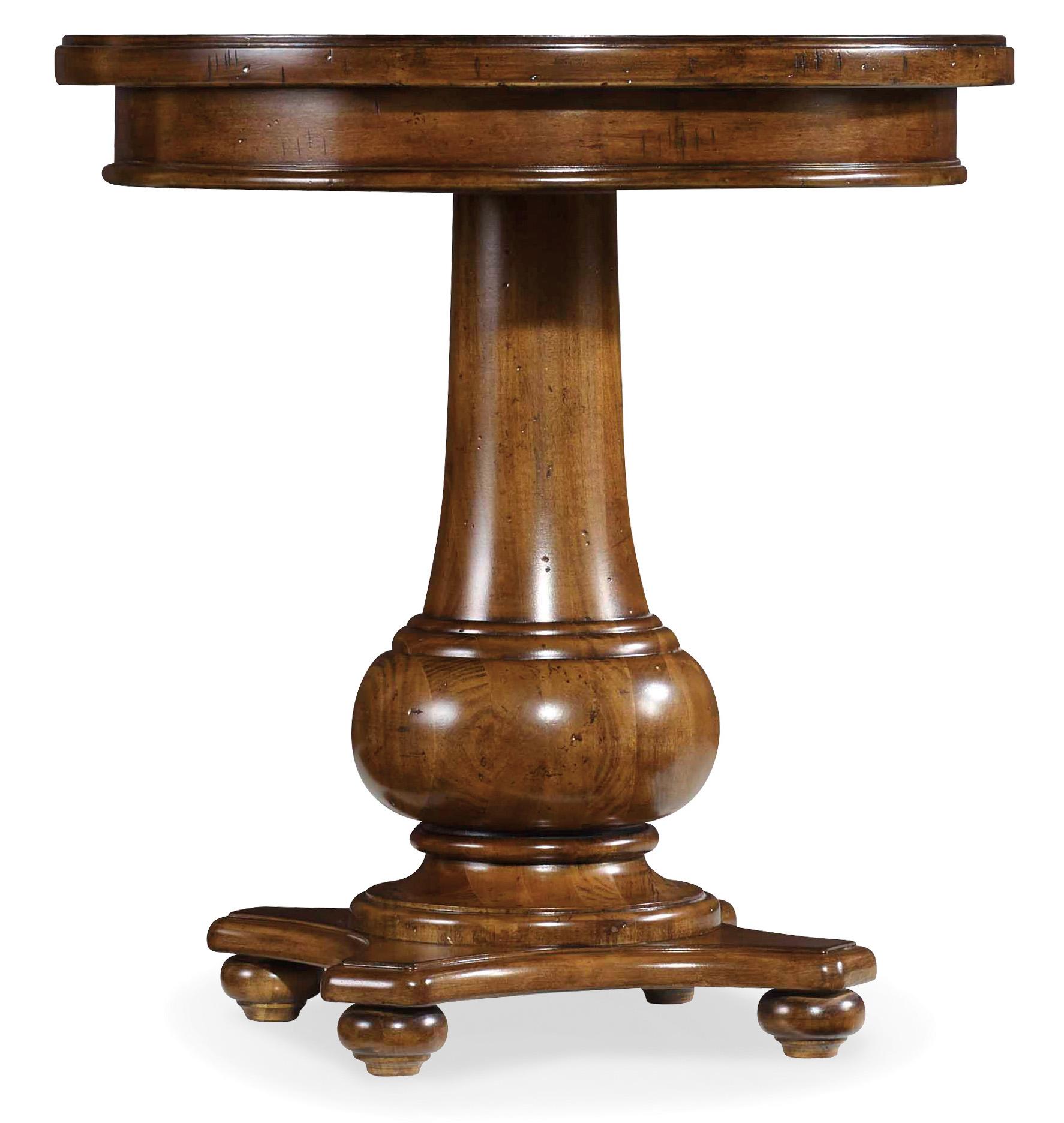Dulles pedestal outlet end table