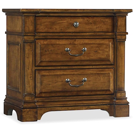 Traditional 3-Drawer Nightstand with Touch Lighting