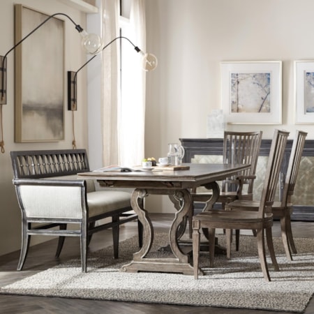 5-Piece Table and Chair Set with Banquette