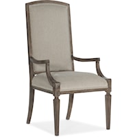 Transitional Arched Upholstered Arm Chair
