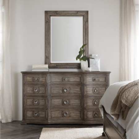 Dresser and Mirror Set