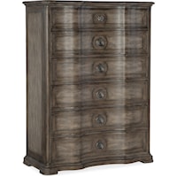 Traditional 6-Drawer Chest with 2 Pull-Out Clothing Rods