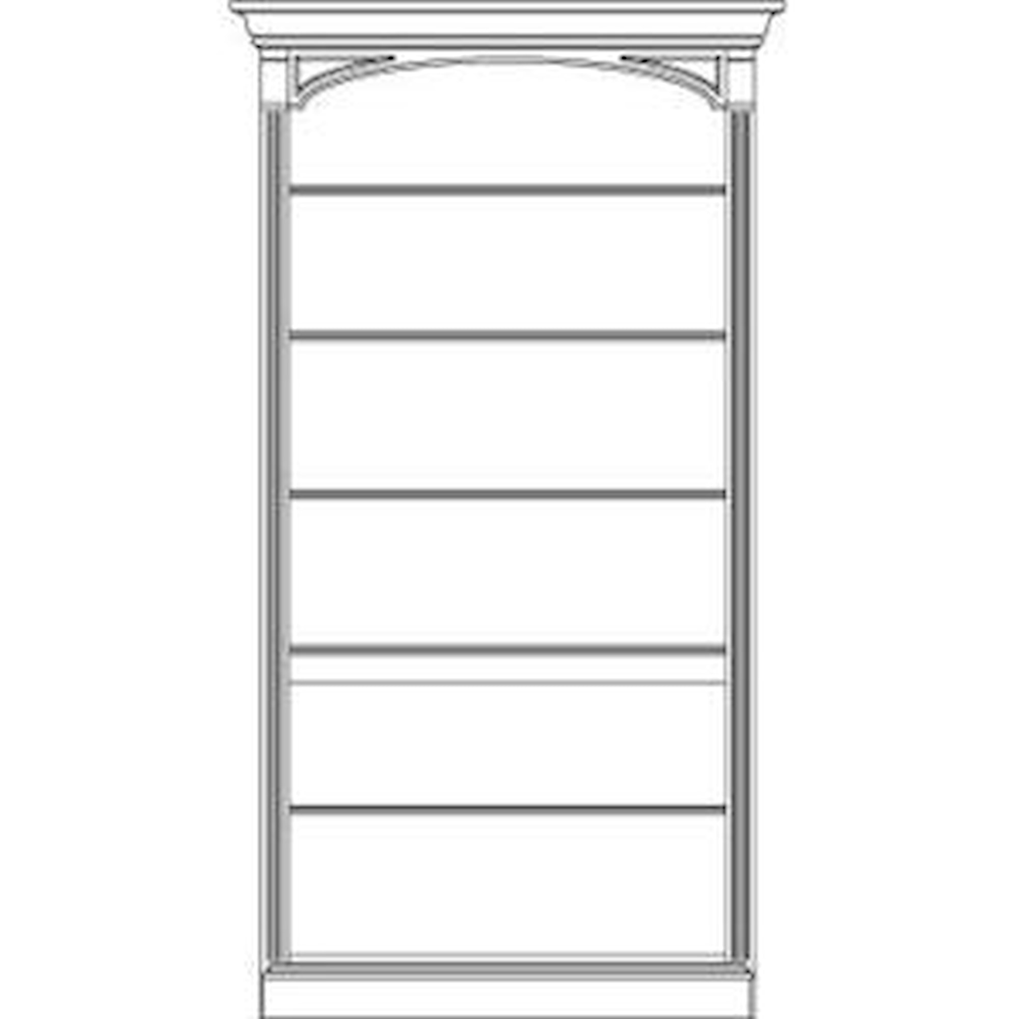 Hooker Furniture Brookhaven 28110545 Open Bookcase with Six Shelves