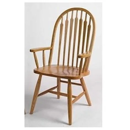 Solid Wood Customizable High Back Arm Chair