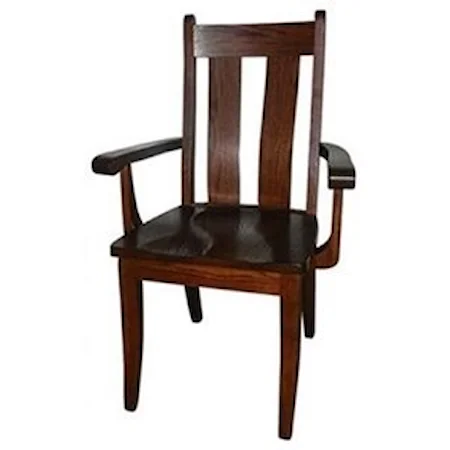 Customizable Solid Wood Bent Back Arm Chair