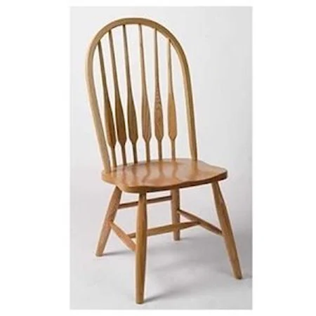 Solid Wood Customizable Eight Spindle High Back Side Chair