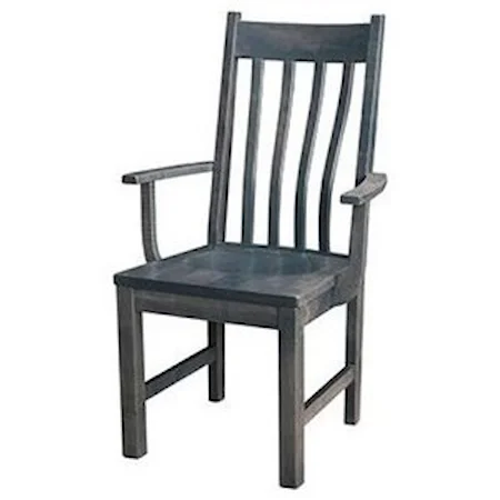 Customizable Slat Back Arm Chair