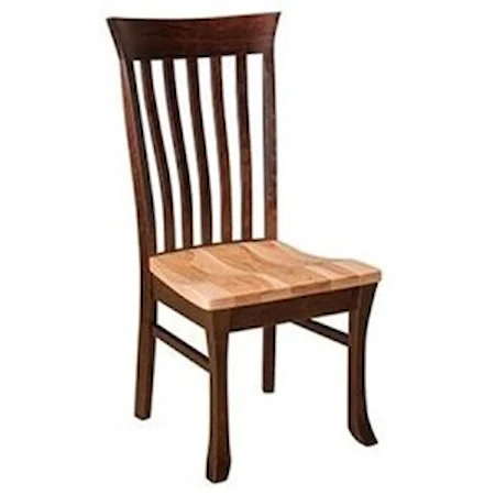 Customizable Solid Wood Side Chair with Slat Back