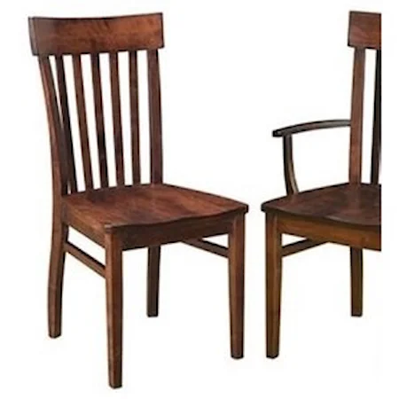 Customizable Solid Wood Slat Back Side Chair