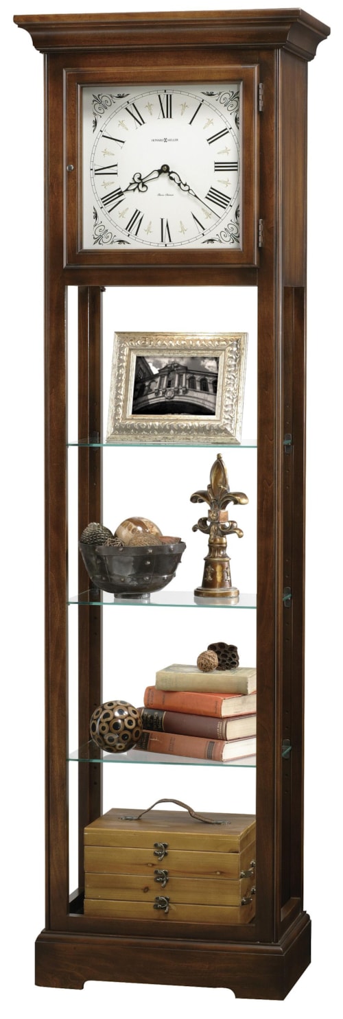 Le Rose Grandfather Clock with Flat Top Pediment