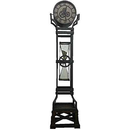 Iron Floor Clock with Chime and Hour Glass