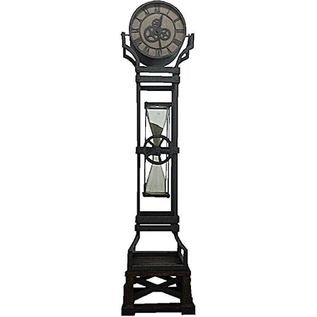 Iron Floor Clock with Chime and Hour Glass