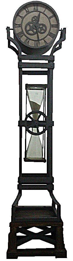 Iron Floor Clock with Chime and Hour Glass