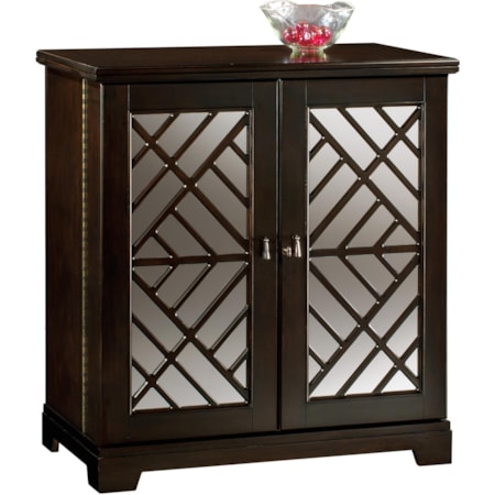 Barolo Console Wine & Bar Cabinet with Mirrored Door Panels