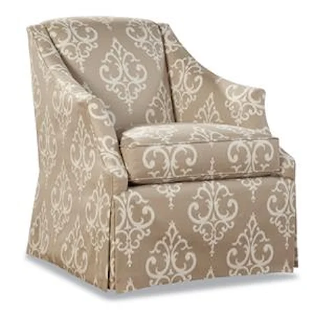 Traditional Skirted Chair with Flair Tapered Arms