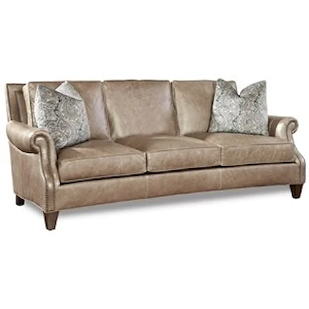 Transitional Sofa with Rolled Arms and Nailhead Trim