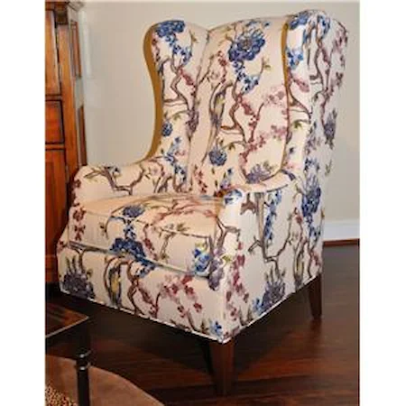 Traditional Wing Chair with Tapered Legs