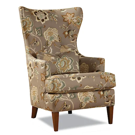 Transitional Wing Chair with Low Profile Track Arms