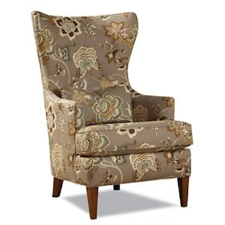 Transitional Wing Chair with Low Profile Track Arms