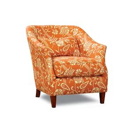 Transitional Accent Chair with Tuxedo Arms