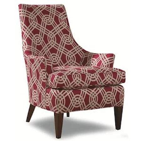 Contemporary Accent Chair with Curved Back