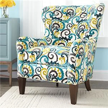 Traditional Wing Back Accent Chair with Tapered Legs