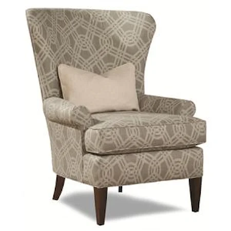Traditional Accent Chair with Curved Wing Back