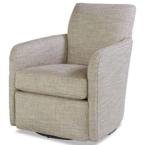 Casual Swivel Chair with Rounded Track Arms