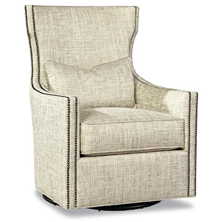 Swivel Chair with Nail Head Trim