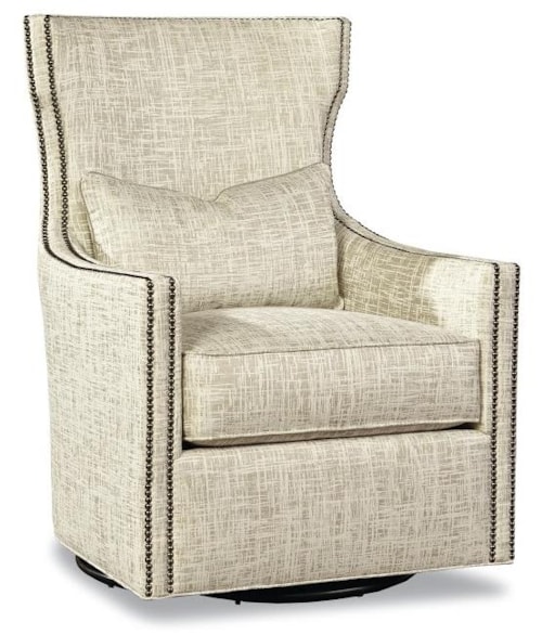 Swivel Chair with Nail Head Trim