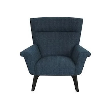 Mid-Century Modern Upholstered Accent Chair with Flared Arms and Splayed Legs