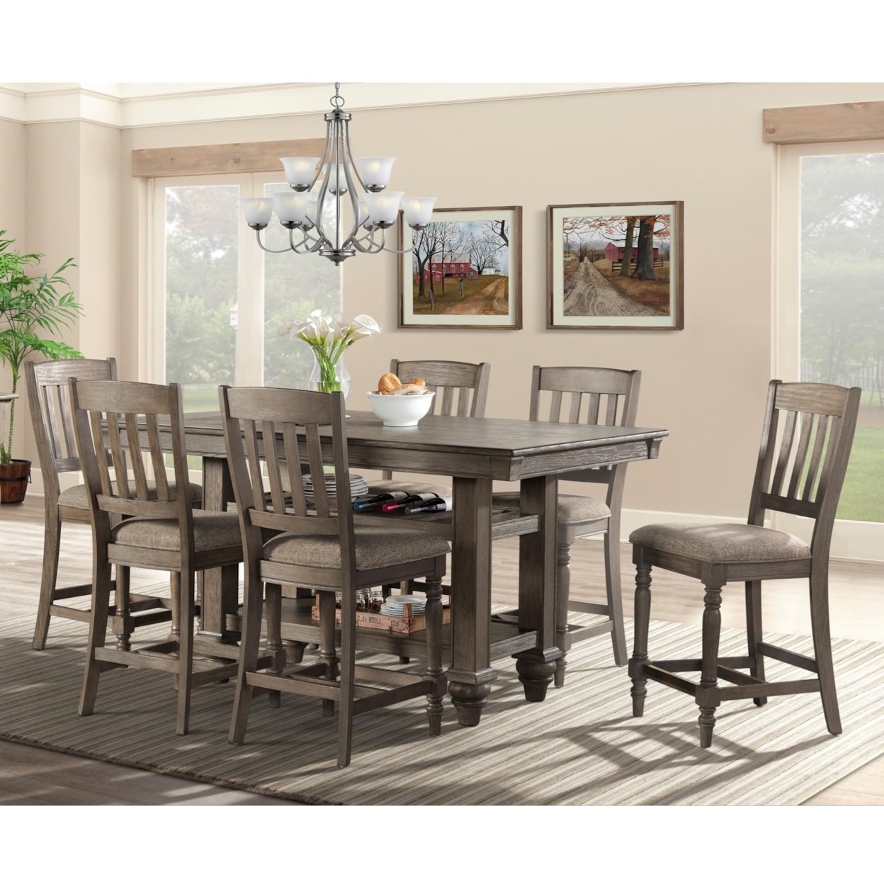 Intercon 11878 7 Piece Dining Set